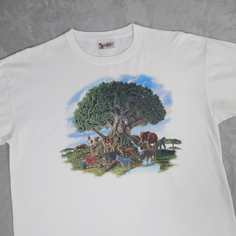 Vintage Walt Disney World Animal Kingdom Tree Of Life T-Shirt Mens L Made In USA